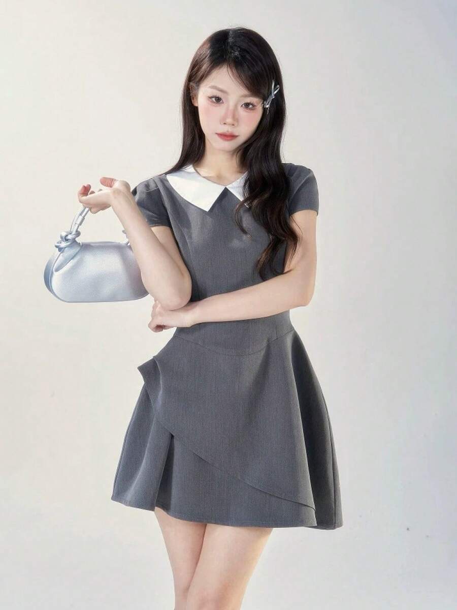 Women Short Dresses - Grey - View 1