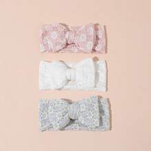 3pcs Multi-Color Soft Elastic Baby Headbands, Breathable, Suitable For All Seasons, Perfect Gift And Photo Prop - Multicolor - View 12