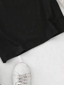 Women's Casual And Fashionable Activewear - Short-Sleeve Sports T-Shirt With Pink Donut And Fruit Print - Breathable, Sweat-Wicking, Lightweight, Comfortable, Soft - Unisex Vintage Urban Style, 100% Pure Cotton Short-Sleeve T-Shirt - 黑色 - 查看 5
