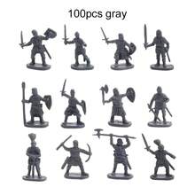 100 Pieces/Set Of Antique Soldier Miniatures, Decorative Home Model, Micro Mold With Multiple Poses, Medieval Knight Style TMZ - MIX -100PCS - View 10