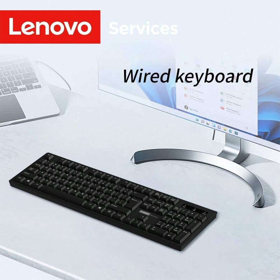 Lenovo 联想 K280 全尺寸有线键盘 | 104 键 USB 电脑键盘,带数字小键盘 | 符合人体工学设计,适用于办公、家用、笔记本电脑等。 - 查看 1