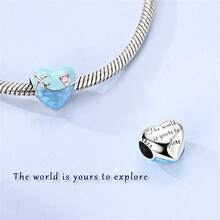 Vectoflux 1pc S925 Sterling Silver Travel Charm, Suitable For Handmade Bracelet, Necklace, Keychain, DIY Pendant, Women's Gift, Suitable For Birthday, Party, Holiday - KJC1980 - View 2