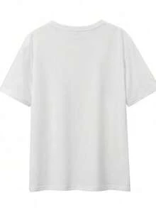 Soft 100% Cotton T-Shirt, Elegant Floral T-Shirts For Teachers, Blue Floral T-Shirt For Teachers, Elegant Blouses For Teachers, Plaid T-Shirts With Bow And Pencil For Teachers, Breathable Cotton T-Shirt, Goes With Everything. - 白色 - 查看 2