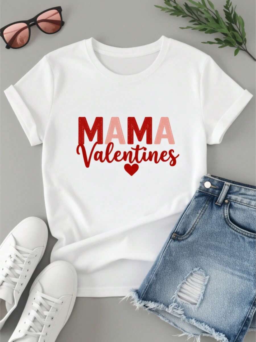 Elegant Women's T-Shirt, Elegant And Simple Style, Soft Short Sleeves In White With Printed Design, Casual Round Neck, Stretch Fabric, Fashionable Spring/Summer Top, Clothing, Custom Printed T-Shirt, Comfortable Fit T-Shirt, Father's Day/250th Anniversary Edition. - 白色 - 查看 1