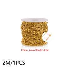 2米304不锈钢镀18K金珠链，带珠珠的球链，适用于DIY珠宝制作 - 鏈條 - 查看 11