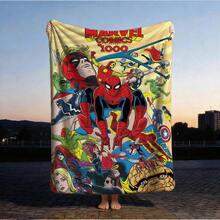 1pc S-Pider-Man Print Blanket,Retro Cartoon Style Throw Blanket,Cartoon Character Printed Blanket,All-Season Universal Nap Blanket,Character Home Decor Blanket,Modern Fashion Gift Suitable For Home Bedroom Bed Sofa Office Lunch Break Cover Picnic Blanket - Nhiều màu - Xem 3