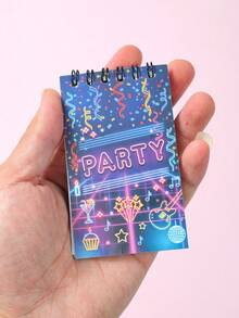 8pcs Neon Glow Party Mini Spiral Notebooks, Designs Glow Party Spiral Notebooks With Disco Ball, Neon Text("Happy Night" & "Fun Night") & Party Prints,Mini Coil Notepad, For Glow, Disco & Neon Birthday Parties,Birthday Party Supplies,Wedding Decor,Bridal Shower Favors,Babyshower Decor,Home Daily Use,Office Supplies,Shopping List,Daily Records,Holiday Decorations - Colored Fluorescence - View 10