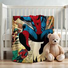 1pc Cartoon Character Printed Blanket,Superhero Movie Print Blanket,Retro Cartoon Style Throw Blanket,Cartoon Character Printed Blanket,All-Season Universal Nap Blanket,Character Home Decor Blanket,Modern Fashion Gift Suitable For Home Bedroom Bed Sofa Office Lunch Break Cover Picnic Blanket - Multicolor - View 4