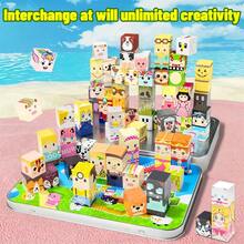 Characters And Animals Magnetic Building Blocks ,54/60pcs Magnetic Farm Theme Puzzle Cube Set With Box | 3D Jigsaw Toy, Learning Kit For Kids, Unleash Endless Imagination, Halloween Gift, Suitable For Boys And Girls, Mixed Colors ABS Material - Multicolor - View 4