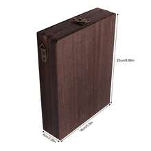 Writers Messenger Wood Box, Wooden Box With Hinged Lid Shoulder Bag, With Lid Outdoor Sketching Storage Box Log - Multicolor - View 3