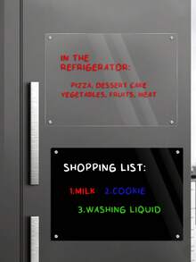 Refrigerator Magnetic Menu Planner Board, Dual-Color Erasable Acrylic Weekly Meal Planner, Home Kitchen Meal Prep Record & Decorative Message Board, Back To School - Multicolor - View 6