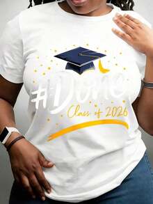 Mexican Graduation Celebration T-Shirt, Class Of 2026 Graduation Cap Design, For University Graduates, Party Clothes, Summer Fashion Cotton T-Shirt - 白色 - 查看 11
