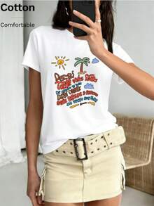 Women T-Shirts - 白色 1 - 查看 4