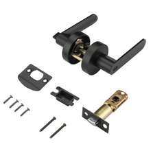 1pc Matte Black Heavy-Duty Door Handle, Suitable For Bedroom, Indoor/Outdoor Lock Doors And Hallway Doors, Fashionable And Secure - Multicolor - View 3