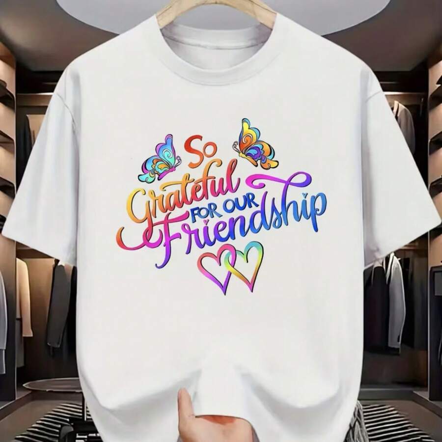 Printed T-Shirt For Men And Women - 白色 - 查看 1
