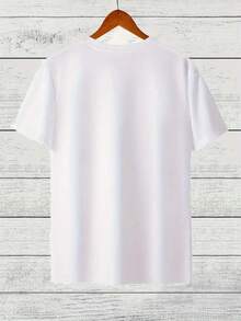 Women's Modern, Casual T-Shirt, Perfect For Parties And Lounging At Home, 100% Cotton, Loose Fit. Custom Logo/Text T-Shirt, Personalized Company Logo T-Shirt, Business Logo T-Shirt, Team Logo Apparel, Custom Your Text T-Shirt - 白色 - 查看 2