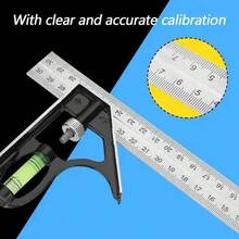 Combination Angle Square Level Blacksmith Carpenter 30cm 12in Black - 1 - View 3