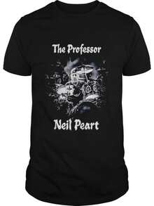 2026 New Unisex Vintage T-Shirt, Fashionable Men's T-Shirt, Neil Peter Drummer Professor Drummer T-Shirt, Urban Style Men's T-Shirt, Birthday T-Shirt, Fashionable Cartoon Print T-Shirt, Soft And Comfortable Round Neck Casual Top, Suitable For Home Parties And Travel. - 黑色 - 查看 6