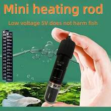 1pc USB Submersible Heater - LED Light Small Aquarium Heater, Suitable For Freshwater, Saltwater And Planted Aquariums | Modern Design Durable Heating, Automatic Temperature Control Mini Fish Tank Water Heater - Multicolor - View 4