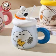 Authentic Snoopy High-Quality Appearance Grade Mug, Cute Character Pattern, Suitable For Home And Office, Ceramic Cup With Lid, Direct Supply - Multicolor - View 6