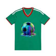 Soccer Jersey. Colorful Soccer Ball Dripping Paint. - 彩色 - 查看 6