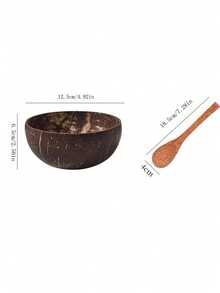 1 Set (Coconut Bowl + Spoon) Coconut Shell Bowl, Retro Round Bowl, Coconut Shell Spoon, Suitable For Serving Smoothies, Desserts, Etc. Can Be Used For Catering, School Supplies. Coconut Shell Spoon, Christmas Gift - Coconut Shell - View 12