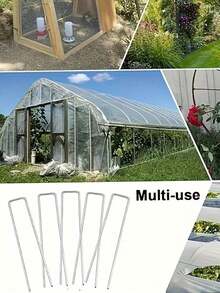 20/50pcs Hot Dipped Galvanized Landscape Nails, Garden Stakes, U-Shaped Tent Stakes, Plant Cover Stakes, Available In Multiple Sizes, Can Be Used As Lawn Nails, Ground Stakes, For Securing Protective Nets, Ground Cloth, Tents, Hoses, Pipes, Decorative Protective Nets, Landscaping, Securing Protective Nets, Irrigation Pipes, Securing Fences And Tarps. - Garden Pegs - View 7
