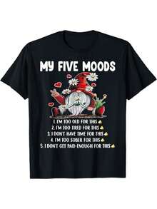 Men's Vintage Print Cotton T-Shirt - Modern And Fashionable Style, Eye-Catching Design, Comfortable And Casual, Suitable For Street, Outdoor Adventures And Travel, The First Choice To Give As A Gift To Family, Friends And Colleagues, And Perfect For Christmas Parties. - 黑色 - 查看 6