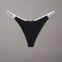 Calvin Klein Calvinklein Icon Logo Dipped String Thong Underwear  Women  Panties QD5157 - Black - View 1