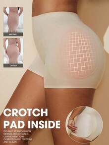 1 Piece Women's Seamless High Waist Shaping Shorts, Tummy Control Shapewear Underwear, Tight Shorts, Waist Trainer, Butt Pads, Shaping Pants - 黑色 - 查看 4