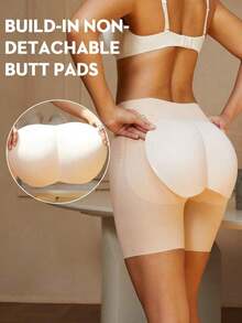1 Piece Women's Seamless Waist Shaper, Christmas Dress Lingerie, Tummy Control And Slimming Panties, Bodysuit, Butt Enhancer Shapewear - 卡其色 - 查看 3