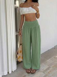 Stylish Plaid Pants For Women - 綠色 - 查看 7