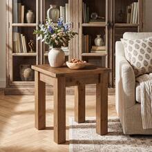 Tribesigns Solid Wood Side Table For Living Room, Farmhouse Square End Tale With Stable 4 Legs For Small Spaces, Bedroom, Rustic Brown - Rustic Brown - View 1