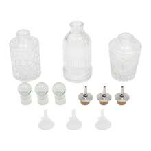 Bottle Set Of 3 Glass Bitter Bottles For Mixing Drinks Dispenser With Top Covers - 查看 7