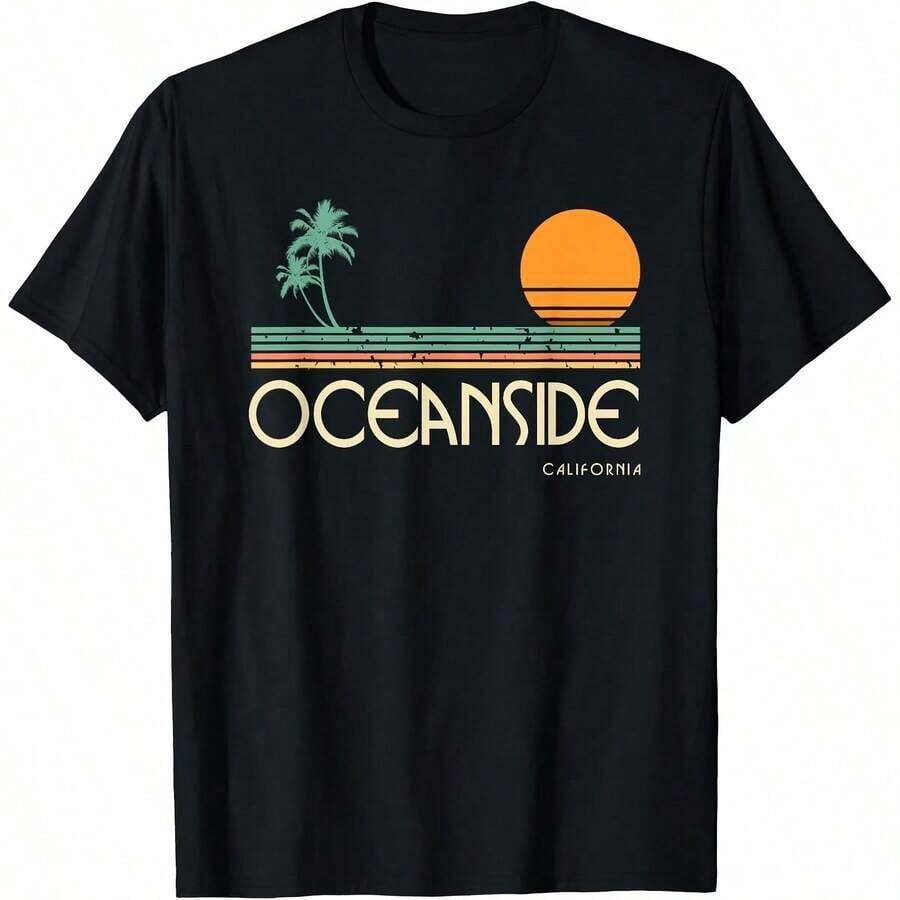 Camiseta vintage Oceanside California - Negro - Ver 1