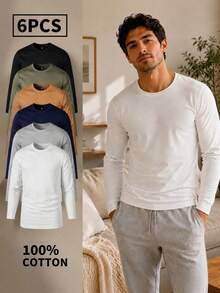 Conjunto de seis piezas: Camisetas y camisas básicas versátiles para el día a día - Multicolor - Ver 1