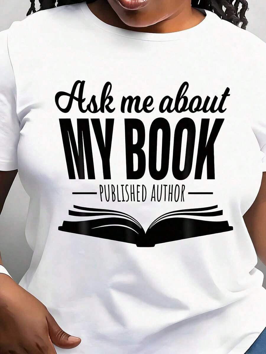 Women's Modern Minimalist Black T-Shirt With Abstract Design, Short Sleeve, Casual, For Daily And Outdoor Use, Suitable For Any Occasion, Perfect As A Birthday Gift, For Use In All Seasons, Casual For Everyday. - White - View 1