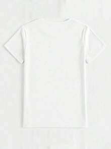 Women's Short Sleeve T-Shirt With Hand-Painted Cartoon Design - Soft, Breathable, And Machine-Washable Fabric. This Casual Short-Sleeve Crew Neck Top Is Perfect For Everyday Wear In Spring And Summer. A Cute Gift For Ladies, This Women's T-Shirt Offers Everyday Comfort And Is Ideal For Casual Wear. It's A Relaxed Fit, Durable, And Made Of Non-See-Through Fabric. This Graphic Tee Is Perfect For Summer And Casual Wear. It's A Comfortable, Short-Sleeve Crew Neck Top And Stylish Blouse For Women. - 白色 - 查看 2