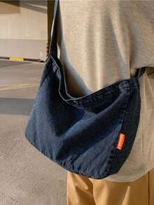 Túi đeo vai denim đa năng | Túi xách Hobo màu xanh nhạt với dây đeo điều chỉnh được | Dung tích lớn | Du lịch/Công sở/Cuối tuần - Nhiều màu - Xem 1