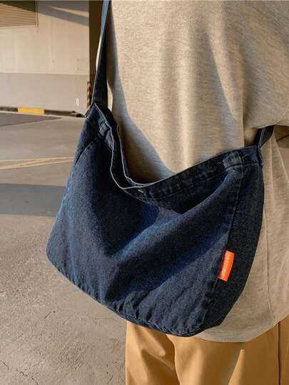 Túi đeo vai denim đa năng | Túi xách Hobo màu xanh nhạt với dây đeo điều chỉnh được | Dung tích lớn | Du lịch/Công sở/Cuối tuần