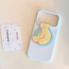 Bear GUCADI A Film-Style Soft Case Compatible With Iphone 17 Pro Max, Apple 16 Pro, 14 With Fruit Gradient, 15 With Fresh Design, 13 With Matte Finish, Summer Personalized, Creative, Geometric, Minimalist Style, Fresh And Simple, Color-Blocking Style, Niche, Ins-Style - Yellow - View 5