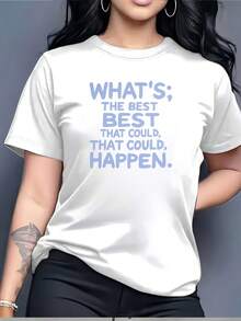 Suave180g Soft T-Shirt "What's The Best Thing That Could Happen?" - Perfect Gift For Family Gatherings, Office Parties And More! Comfortable And Stylish Casual T-Shirt For Men And Women, New Arrival - 白色 - 查看 1