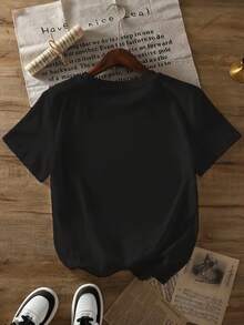 Women's Pure Cotton Casual T-Shirt DUTCH, Ideal For Easter And St. Patrick's Day, With A Simple And Cute Graphic Print, Round Neck, Short Sleeves, Summer Urban Style, And A Surprise Gift For Family And Friends. - 黑色 1 - 查看 4