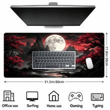 1pc Dark Moon Pattern Oversized Durable Gaming Keyboard Pad Gaming Table Pad Office Keyboard Pad Laptop Mouse Pad Learning Table Pad - Precise Stitching Back Rubber XL XXL - Perfect For Home Office Work Game Room Back-To-School Accessories - View 10