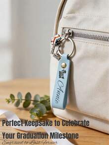 Personalized Leather Graduation Keychain, Custom Name & Class Of 2026 Graduation Charms Engraved Keyring, Multi-Color Durable Leather Strap,Car Keyring,Everyday Backpack, Bag Charm, Lanyard, Key Holder,Thoughtful Graduation Keepsake For Graduates, Friends And Family,Perfect Gift For Students, Parents And Teachers - Multicolor - View 4