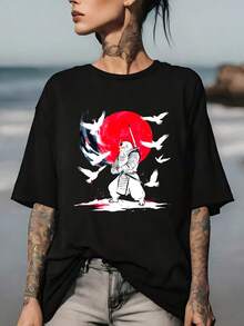 Samurai T-Shirt - Ultra-Soft 180g Fabric - Perfect For Holiday Gifts And Team-Building Activities - Embark On An Adventure With This Unique Design For The Holiday Season! - 黑色 - 查看 1