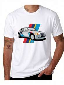 -Men's Vintage 205 T16 Rally Car Shirt | French Retro Style Casual Racing Tee With Loose Fit For Rally Fans, All Seasons (Black, Iconic 80s/90s Rally Design) - Vintage T-Shirt, Men's T-Shirt, Christmas, Funny T-Shirt, Loose And Comfortable. - Back - View 7
