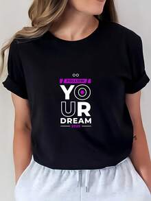 Premium 180g "Chasing Dreams" T-Shirt – The Perfect Gift For Friends, Family, And Corporate Teams! Ideal For Summer Music Festivals, Casual Everyday Wear, And All-Day Comfort. - 黑色 - 查看 7