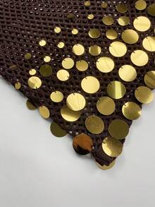 Vestido corto de verano sin mangas con diseño de lentejuelas, tirantes finos y transparente para playa y vacaciones, nueva llegada 2026 - Marrón Chocolate - Ver 6