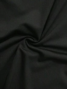 Vestido ajustado corto de manga corta con cuello en V liso para baile de graduación - Negro - Ver 8